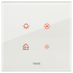 Pannello Touch Smart Vimar a 4 Pulsanti in Vetro Bianco per Controllo Domotico - Product Image 1