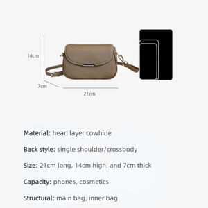 Bolsos cruzados de hombro AndoBag para mujer, de cuero genuino de vaca, bolso para celular, moderno, simple, pequeño, cuadrado, 9393 - Product Image 6