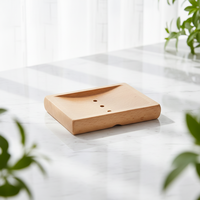 Support à Savon Ovale en Bois de Hêtre Moderne et Tendance, Écologique, Antidérapant, avec Drainage, pour Salle de Bain et Toilettes, Accessoire de Soin Corporel, pour Coiffeuse
