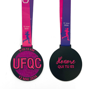 ميدالية منافسة عالية الجودة شعار مخصص ميدالية معدنية للركض بريق تأثير المينا للنساء ماراثون لياقة بدنية فييستا - Product Image 6