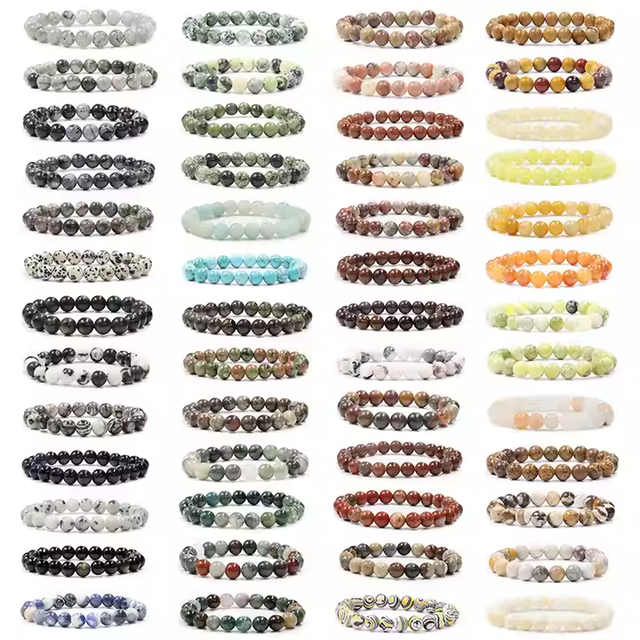 Wholesale Natural Stone Quartz Crystal Beads Bracelets 8mm Handmade Gemstone Bracelets for Women and Men