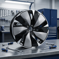 Rines de Aleación de 18, 19 y 20 Pulgadas para Tesla Model 3 Y, Diseño Aerodinámico de Alto Rendimiento, Acabado Negro Brillante con Superficie Mecanizada