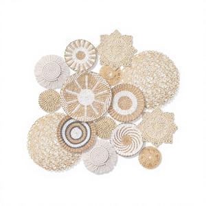 Panneau mural décoratif rectangulaire en rotin fait main, style Art Déco, finition naturelle, personnalisable, décoration murale de luxe pour l'intérieur de la maison - Product Image 1