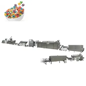 100150 kg/h automatische Maschine zur Herstellung von Pufffrühstück Getreide Snack Maschine für Puffernährung Maisflocken Extruder-Maschinenlinie