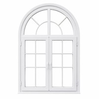 Fenêtre arquée en PVC sur mesure de haute qualité, design français, cadre grillagé décoratif, fenêtre de bâtiment pour projets de maisons de luxe