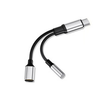 Câble audio Type-C de haute qualité avec cœur en cuivre, adaptateur convertisseur 2-en-1 pour charge et sortie audio, modèle 003, marque OEM