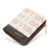 BAELLERRY Dompet Louis untuk Wanita, Dompet Pendek Retro Multifungsi, Dompet Ponsel Ritsleting, Tempat Kartu Desainer Mewah