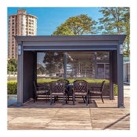 Gazebo de toit de balcon étanche personnalisé pour l'extérieur Pavillon de jardin Pergola à persiennes électrique avec LED Auvent Pergola de jardin en métal