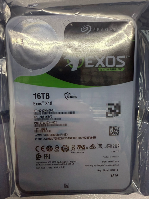 ST16000NM000J 16TB 3.5" SATA Internal New Enterprise Hard Drive for X18 Helium Storage Server
