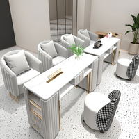 Ensemble table et chaise de salon de beauté et spa pour ongles avec aspirateur