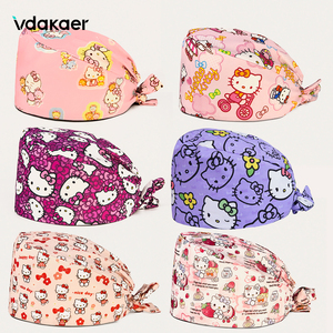 Cuffie Chirurgiche con Design Cartoon di Gattini, 100% Cotone per Uso Ospedaliero, Logo Personalizzabile - Product Image 1