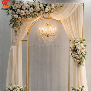 Soporte de Fondo para Fotomatón de Acero Inoxidable Dorado Clásico SMOOTH, Arco Hueco de Fácil Montaje para Bodas y Banquetes - Product Image 1