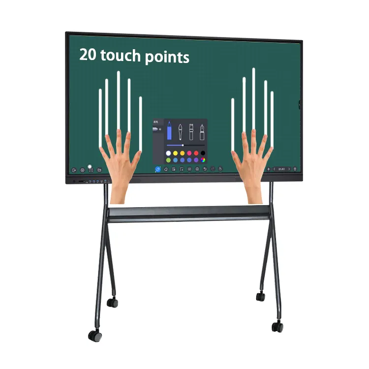 Pizarra electrónica inteligente de 75 pulgadas para la escuela, Sala digital inteligente de enseñanza, pizarra interactiva para la escuela