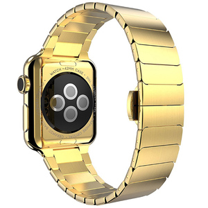 Correa de reloj con barra de resorte de liberación rápida, correa de muñeca de lujo de acero inoxidable dorado plateado de 42mm para <span class=keywords><strong>Iwatch</strong></span> <span class=keywords><strong>Apple</strong></span> Series10 46mm - Product Image 1