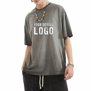 T-shirts pour hommes de haute qualité, à épaules tombantes, en gros, OEM, lavés, vintage, amples, sportifs - Product Image 2