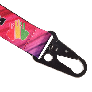 Dây buộc tùy chỉnh <span class=keywords><strong>Polyester</strong></span> thăng hoa Dây Móc Chìa Khóa Carabiner kim loại dây buộc với logo - Product Image 4