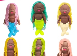 Juguetes de Figuras de Plástico y Goma, Juguetes Elásticos para Apretar y Estirar, Muñeca para Aliviar el Estrés, Muñeca de Sirena Elástica Rellena de Arena TPR, Unisex - Product Image 2