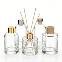 Flacon diffuseur de parfum vide en verre transparent de 100 ml, rond, avec bouchon en aluminium, pour huiles essentielles, emballage pour parfums d'intérieur, vente en gros