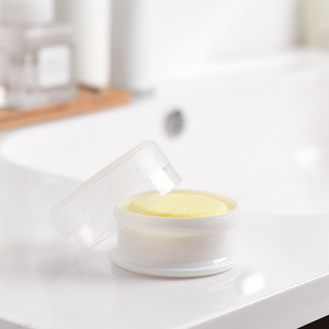 Round Soap Dish With Lid 7.5X7.5X3.5Cm Portable Travel Soap Box For Sinks PP Material - Product Image 5