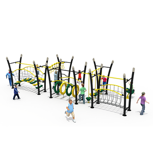 Combinación multifunción de red de escalada y puente oscilante para juegos educativos al aire libre para niños Equipo de entretenimiento - Product Image 2
