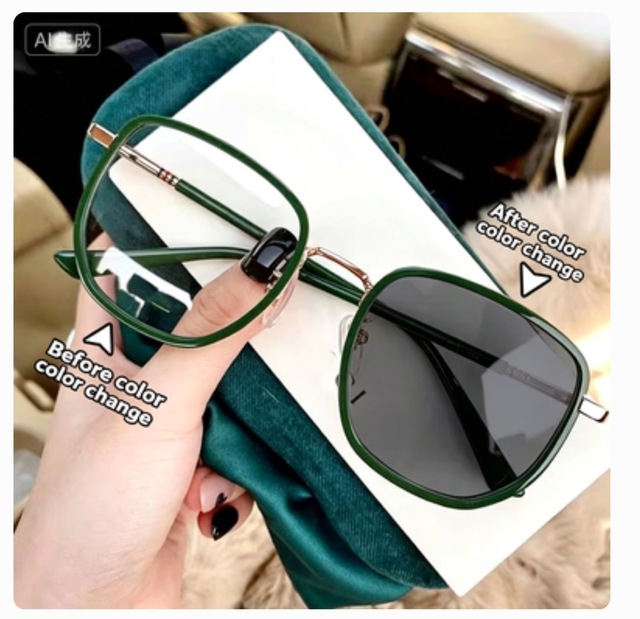Vintage Fashion Color-Changing Full-Frame Glasses Women's Ultra-Light Anti-Blue Light Geometric Pattern Myopia Frame Wearing