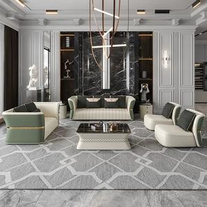 أريكة تشيسترفيلد عصرية من الجلد المقاوم للصدأ على الطراز الاسكندنافي 1-3 مقاعد للمنزل والفندق والفيلا وغرفة المعيشة - Product Image 4