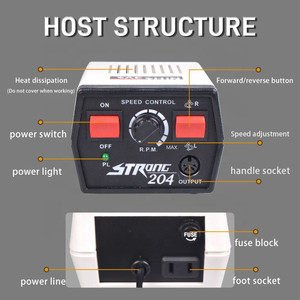 2028j ओम 65w मजबूत 204 डेंटल इलेक्ट्रिक माइक्रोमोक्टर 102L हैंडपीस 35000 आरपीएम डेंटल पॉलिशिंग नाखून ड्रिल मशीन पेशेवर - Product Image 5