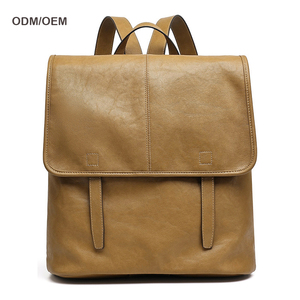 Sac à dos messager en cuir véritable personnalisé, cuir tanné végétal, grande capacité, sac à dos décontracté pour femmes, pour le travail et les trajets quotidiens - Product Image 1