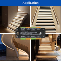 Contrôleur manuel de lumière d'escalier LED 32 canaux DC24V avec capteur de mouvement PIR à induction, anti-court-circuit, installation facile