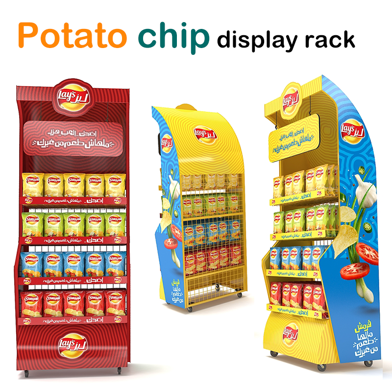 Apache Customizable Light Duty Modern Four-sided Floorstand Supermarket Shelves Metal Wire 4-Layer Display Stand for Potato — view 6