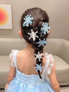 2 Pcs/Set Shiny Snowflake Rhinestone Hairpins Snow Princess BB Hair Clips Children Kid Cute Hair Accessories Wholesale - Product Image 5