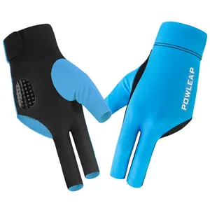 Top Quality Soft Colorful 3 Fingers Open Snooker Gloves Wear Resistant High Quality Pool Cue Gloves Supplier