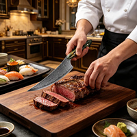 Couteau de cuisine utilitaire en acier Damas de haute qualité, couteau à steak japonais VG10, manche ergonomique en bois stabilisé pour restaurant