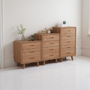 Juego de Muebles de Madera Maciza Estilo Wabi-Sabi Hechos a Medida, Incluye una Cama, Mesa de Noche, Armario y Escritorio. - Product Image 6