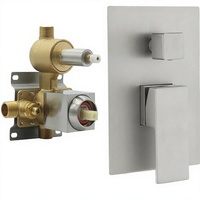 Robinet de douche à 3 voies en laiton massif nickel brossé Drettyer avec fonction de divertisseur et mélangeur d'équilibrage de pression
