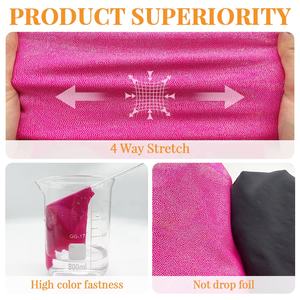 لا موك النيون الملونة النقاط الصوفي لمعان رقائق معدنية مرنة-ملابس السباحة الرقص الجمباز الأقمشة يوتار - Product Image 2