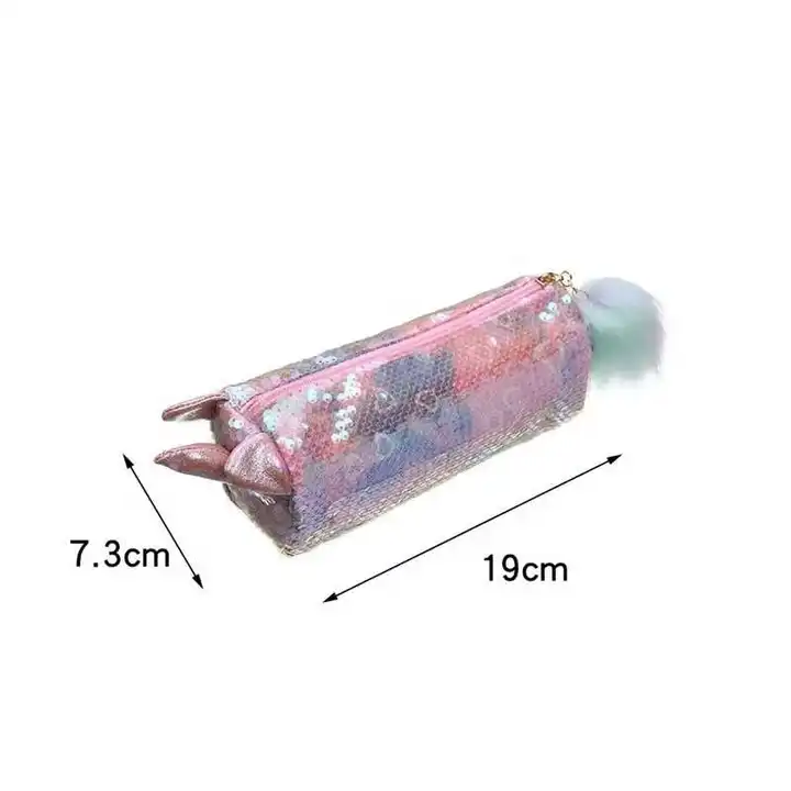 Cute Unicorn School Pencil Case For Girls Boys Pencilcase Sequin