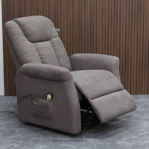 Chaise <span class=keywords><strong>inclinable</strong></span> électrique confortable rembourrée en tissu moderne pour personnes âgées avec assistance debout - Product Image 5