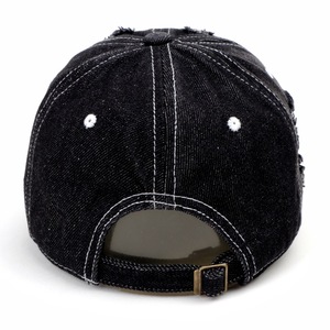 Casquette de baseball en jean déchiré unisexe, protection solaire en coton, style urbain tendance printemps-été, bleu clair, bleu foncé, noir - Product Image 4
