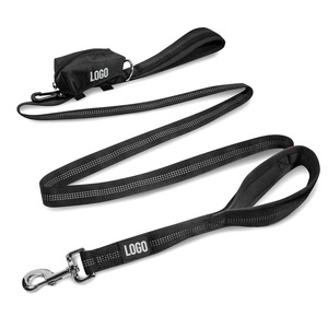 Robuste Reflektierende Nylon-Hundeleine mit Doppelschlaufen und Kotbeutelspender für Große, Mittlere und Kleine Hunde - Product Image 3