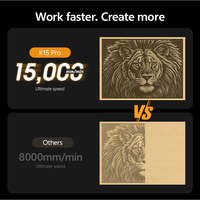 Machine de gravure et de découpe laser Yeelaser K15 10W, conception modulaire CNC, nouvelle, facile à utiliser, acrylique, bois, contreplaqué, caoutchouc, cuir, DXF