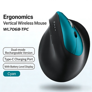 Mouse Ergonómico Vertical Inalámbrico 2.4G de Modo Dual con Retroiluminación RGB para Juegos, Alimentado por Batería para PC y Laptops - Product Image 3