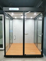 Un pod de bureau en verre trempé pour la maison, une chambre modulaire insonorisante et une cabine de fumée