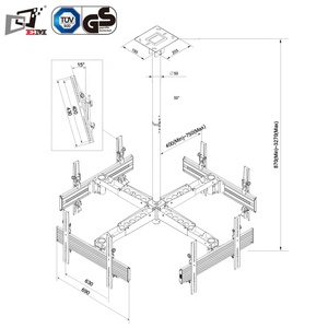 Supporto <span class=keywords><strong>TV</strong></span> a Soffitto Retrattile per Quattro Schermi - Product Image 5