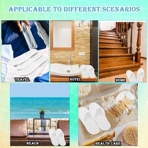 Pantuflas de Hotel, Juego de Pantuflas para Huéspedes, Pantuflas Desechables, Pantuflas Unisex, Punta Cerrada, Pantuflas de Spa para Hoteles, Viajes, Bodas - Product Image 5
