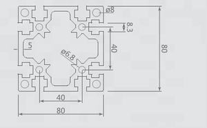 Profil Aluminium Ekstrusi Industri Tugas Berat, Profil Aluminium Alloy 8080 dengan Alur Ganda T-Slot, Anodisasi Hitam, Buatan Pabrik Cina - Product Image 5