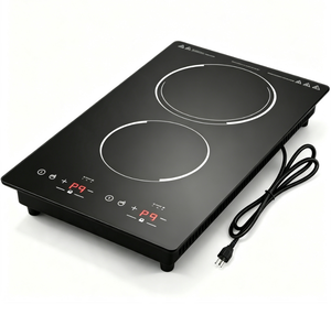 Piano Cottura a Induzione Doppio 2 Fuochi, Fornello Elettrico da Incasso 12 Pollici, 220V, 9 Livelli di Potenza, Blocco Bambini, Per Uso Domestico - Product Image 1