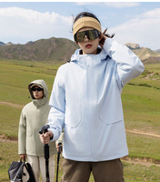 Blouson d'hiver 3-en-1 à capuche, coupe-vent, de style sportif, conforme aux normes nationales, pour l'alpinisme, la randonnée et les couples