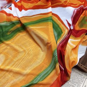 Chất Lượng Cao Sang Trọng 93% Polyester 7% Spandex Pha Trộn Đàn Hồi Lưới <span class=keywords><strong>Tie</strong></span>-<span class=keywords><strong>Dye</strong></span> In Vải Cho Dresses - Product Image 5