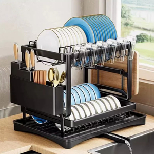 Gran oferta, <span class=keywords><strong>de</strong></span> 2 niveles <span class=keywords><strong>de</strong></span> cocina <span class=keywords><strong>de</strong></span> Metal estante <span class=keywords><strong>de</strong></span> almacenamiento, encimera, <span class=keywords><strong>fregadero</strong></span>, organización, <span class=keywords><strong>escurridor</strong></span> <span class=keywords><strong>de</strong></span> secado <span class=keywords><strong>de</strong></span> <span class=keywords><strong>platos</strong></span> con estante montado en la pared, almacenamiento <span class=keywords><strong>de</strong></span> ollas - Product Image 3